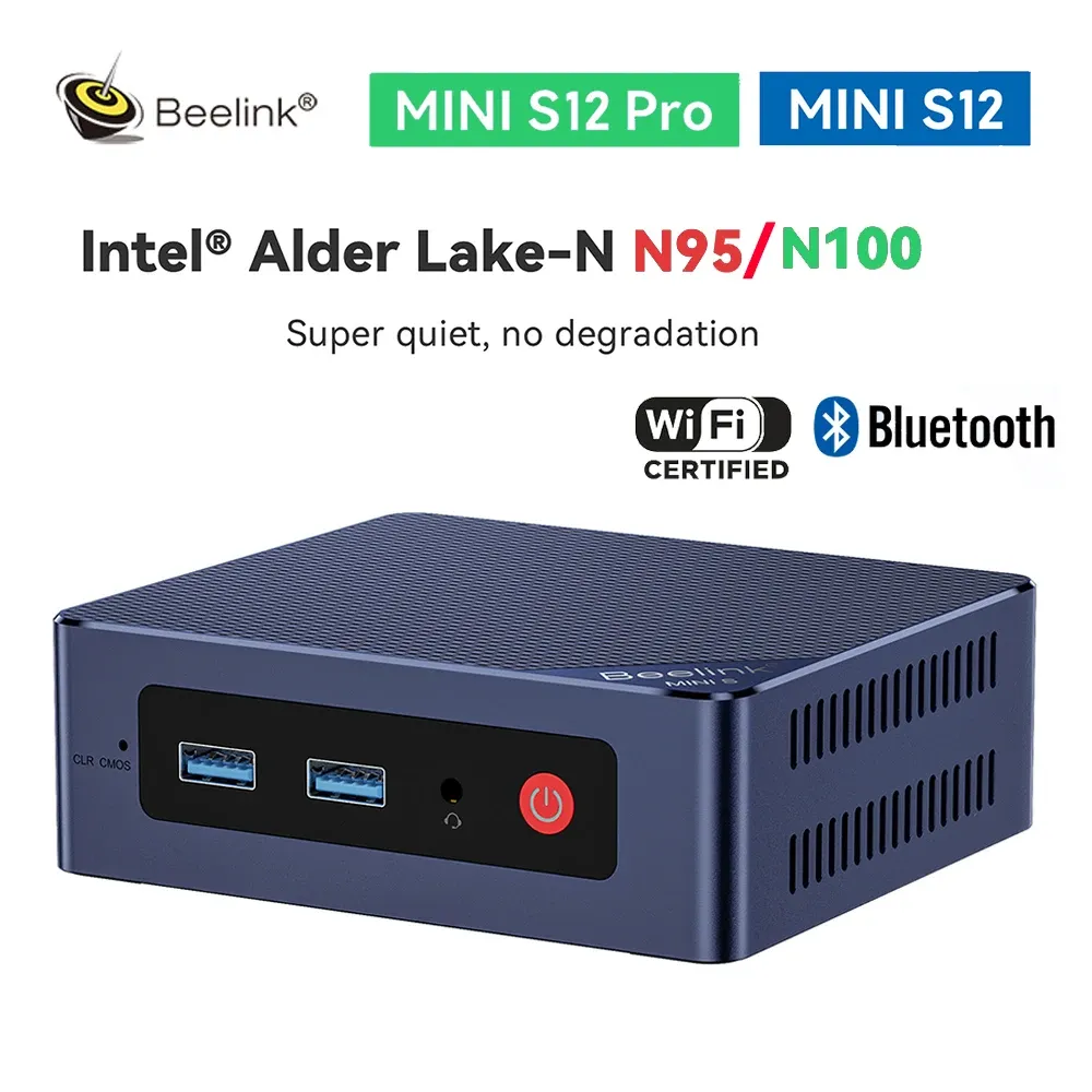 Azionamenti Beelink Mini S12 Pro N100 Mini PC Intel 12th N95 Win 11 DDR4 8GB 256GB 16GB 500 GB SSD WiFi BT5.2 NVME Desktop Gaming Computer