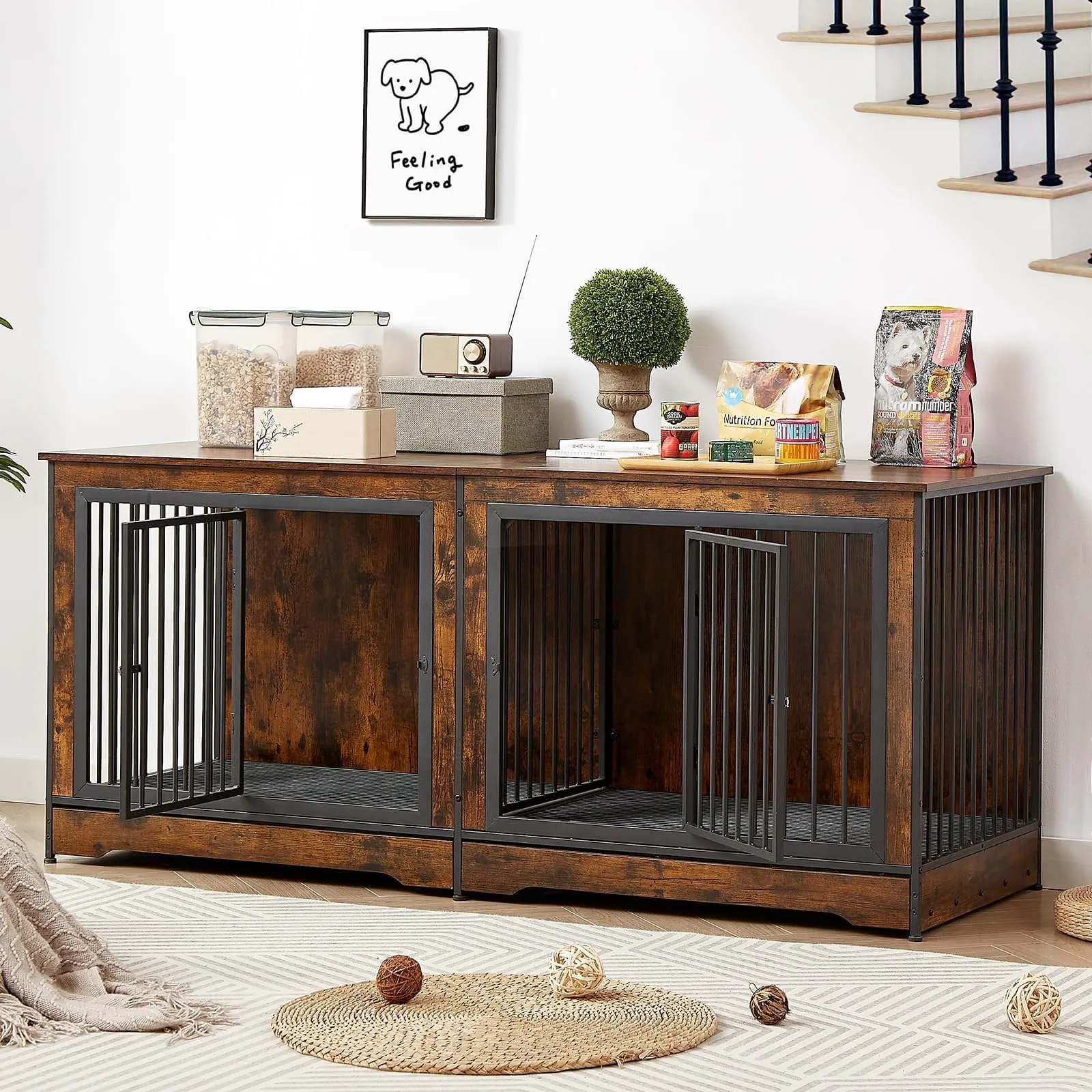 Tv Stand Dog Kennel Tucker Murphy Pet™ 75 Inch 3-In-1 Large Double