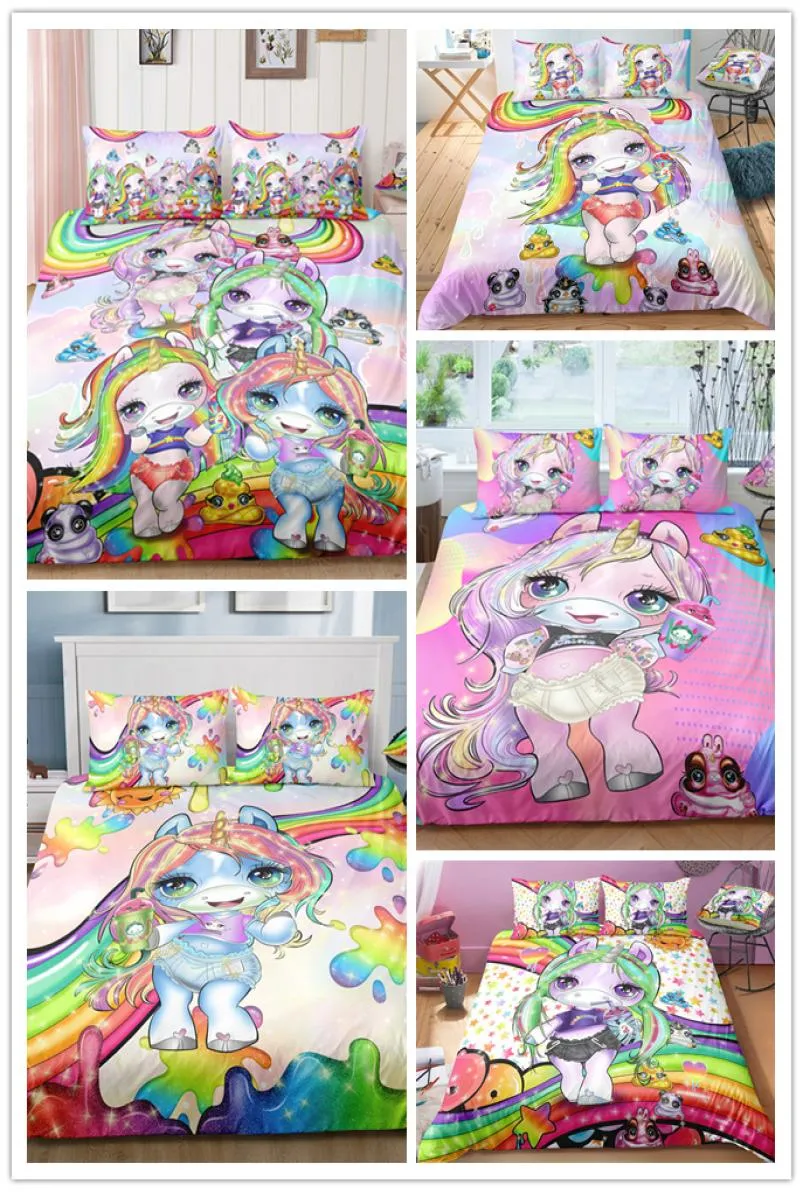 POOPSIE SURPRESSIONAÇÃO UNICORN Target 3D Printing Duvet Capa Conjunto com travesseiros 23 PCS3262882