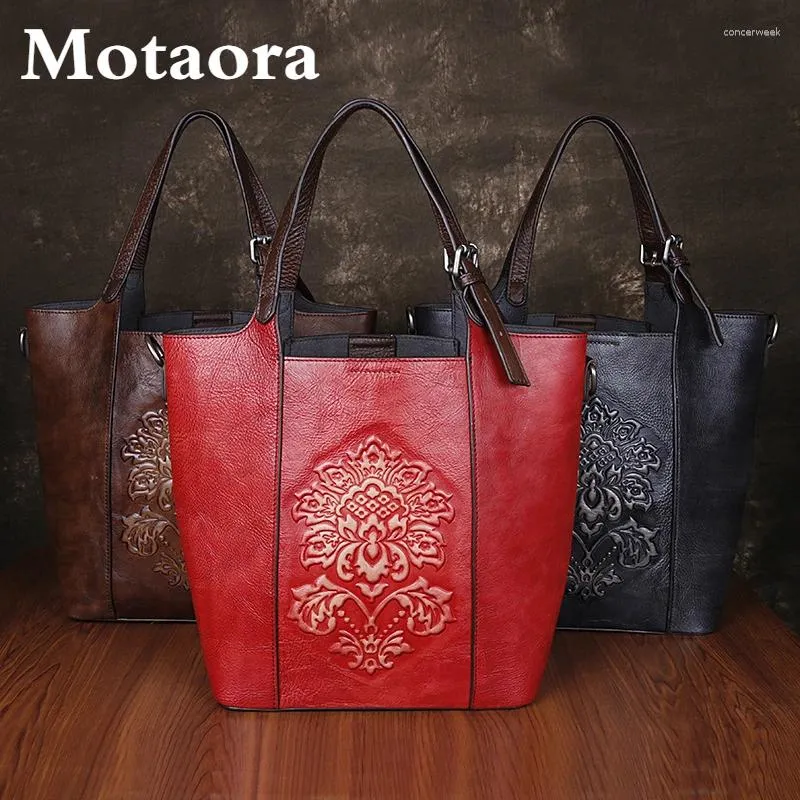 Sacs à bandouliers Motaora Généralités en cuir Sac Style chinois Bodet en relief à la main 2024 Vintage Luxury Sacs