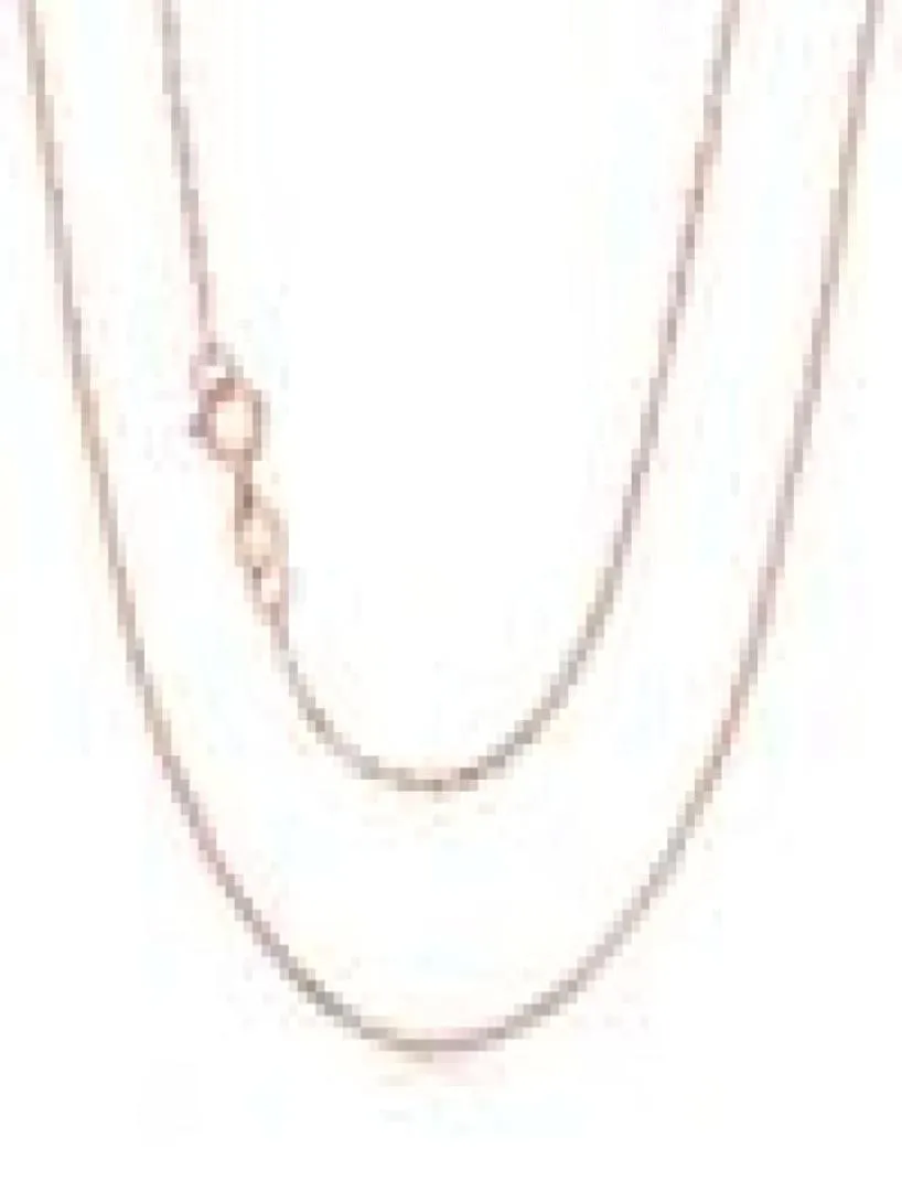 Rinyin Solid 18K Rose Gold Collier Pure AU750 Chaîne Rolo mignonne 1 mm largeur 16quot 36quot pouces Y18928067346917