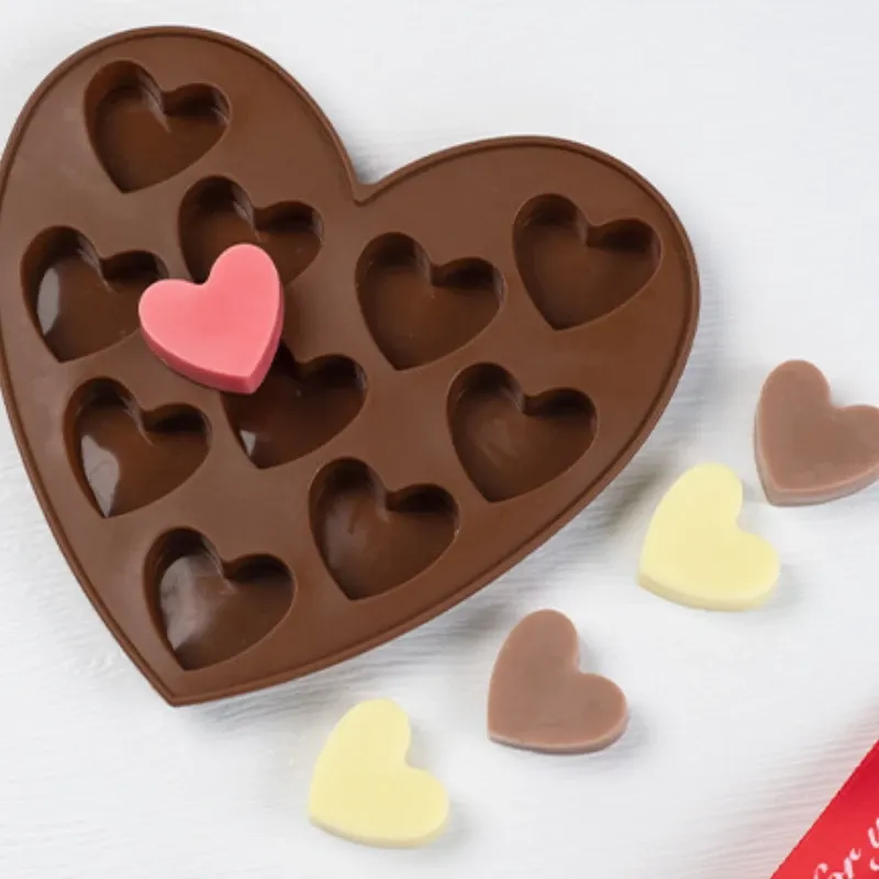 Moulds Multi Size Love Silicone Chocolate Mold Heart Candy Jelly Baking Set Ice Cake Mould Candle Soap Making Set Valentine's Day Gifts