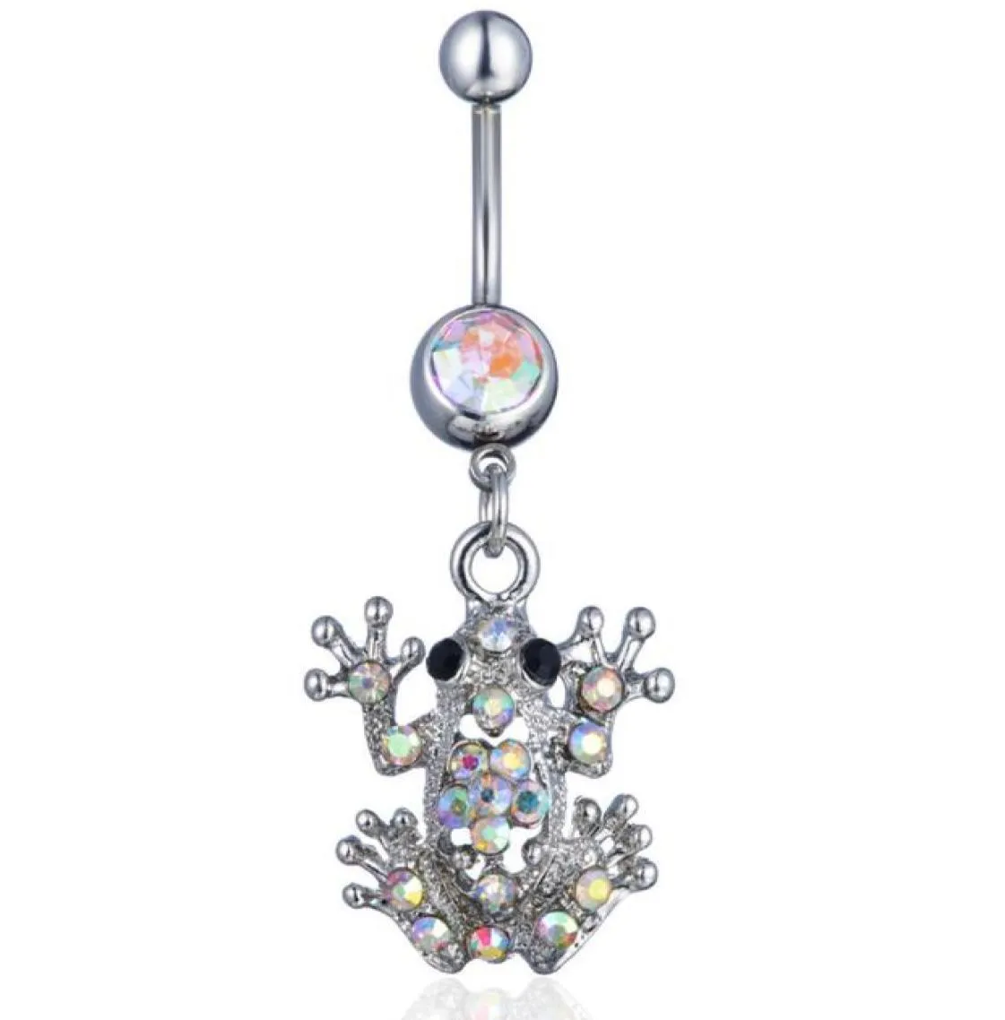 Navel Bell -knappringar D0727 Frog Clear AB Color Belly Ring Drop Delivery Jewely Body Dhgarden DHJSF3178348