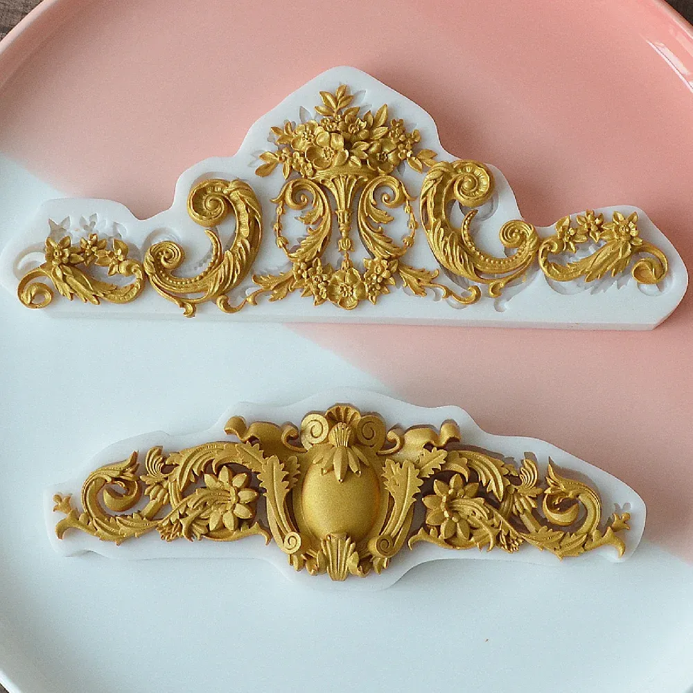 Moulds 3D Lace Flower Silicone Mold Lace Embossed Vintage Fondant Embossed Cake Decoration Mold Party Decoration Baking Tool