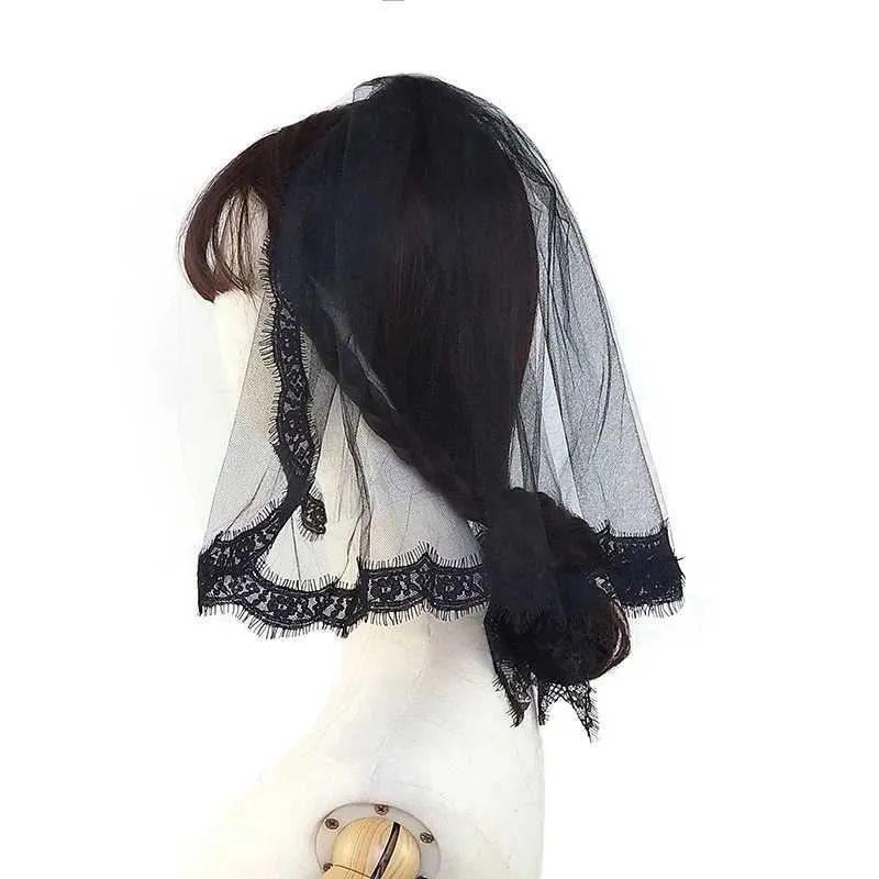 Wedding Hair Jewelry Bridal Veil Wedding Party Halloween Black Veil Vintage Crown Lace Wedding Short Veil Wedding Accessories Black Veil