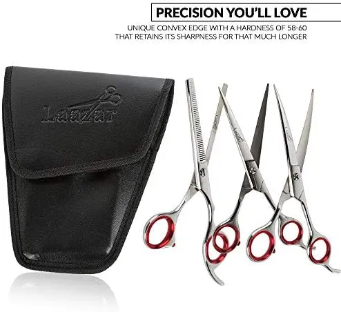 Laazar Pro 7" Curved Pet Grooming Shears – Professional Dog & Cat Grooming Scissors, 420C Stainless Steel