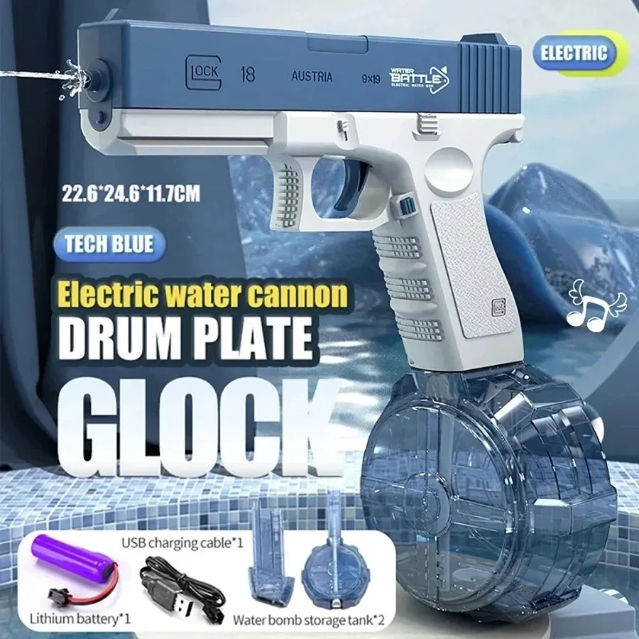 Water Gun Electric Pistol Shooting Toy Full Automatic Summer Beach Outdoor Fun Toy For Children Boys Girl Adults Gift 240420