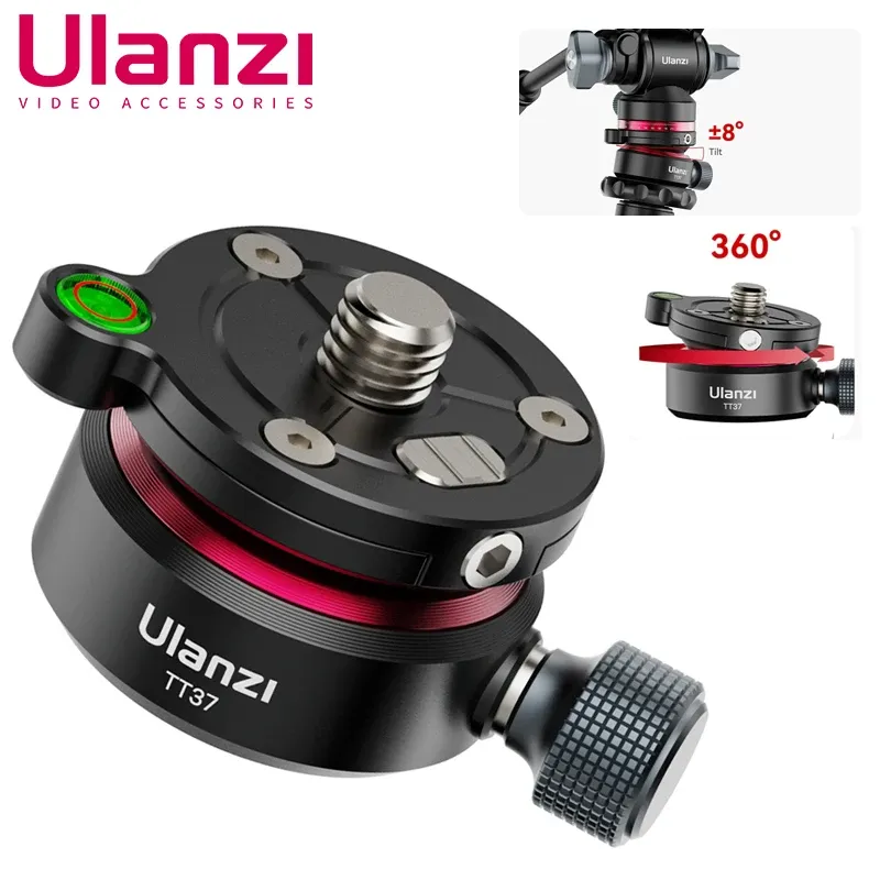 Accessoires Ulanzi TT37 mini-angle de niveau d'angle Support de base de base de base U190 Tripod Head avec conception de verrouillage 3/8 à 1/4 Pièces de trépied à vis à vis