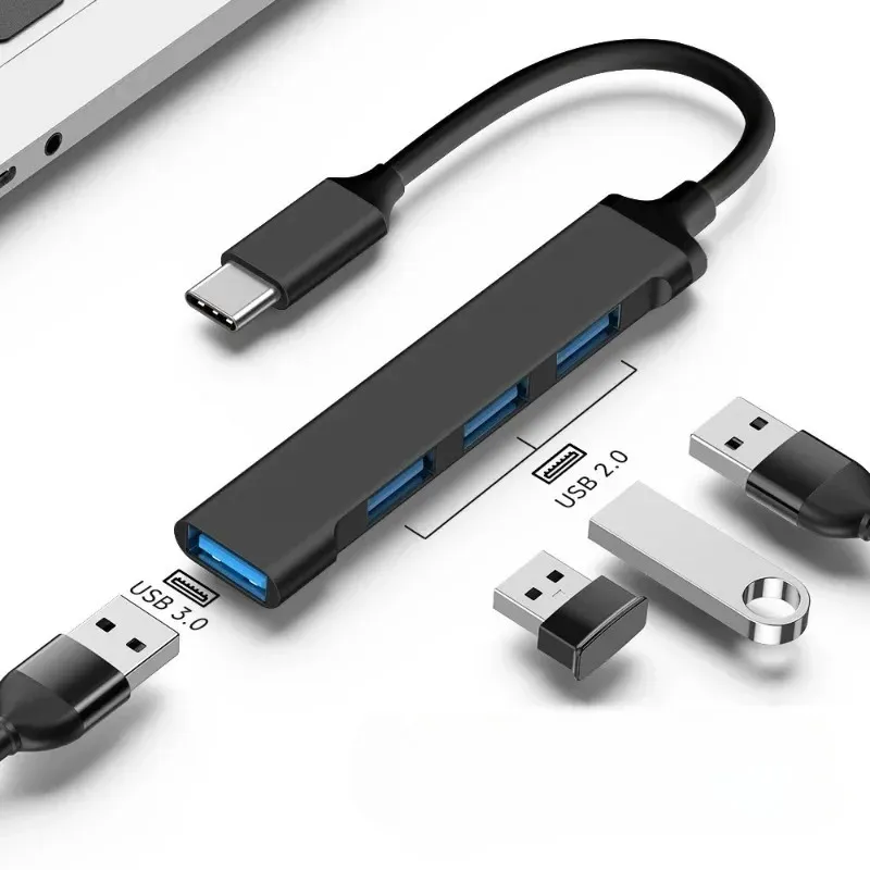 4PORT USB 3.0 HUB HUB USB ad alta velocità Tipo C Splitter PC Accessori computer MultiPort Hub 4 Porte USB 3.0 2.0