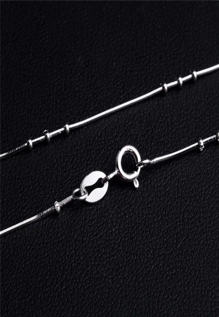 REAL 925 Sterling Silver Chain med Little Ball Beads smycken halsbandskedjor för kvinnor flickor9863915