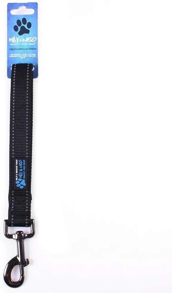 Max And Neo Reflective Rope Dog Leash - 6ft, Teal - Heavy Duty Nylon With Leather Handle - Buy One, Donate One To Dog Rescues