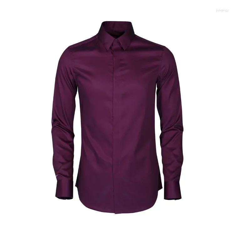Casual shirts voor heren Spring Product uitgebreide upgrade -versie katoengaren niet ijzeren slank fit massief kleuren shirt fabriek direct aanbod