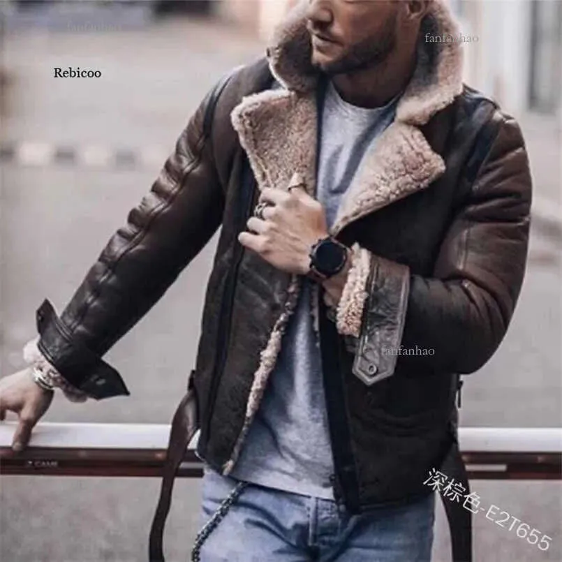 Chaqueta De Piel De Cuero Para Hombre: Abrigo De Invierno Casual