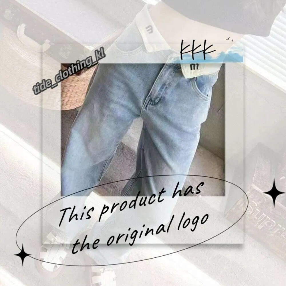 Designer högkvalitativ lyx Miui Bag Fashion Jeans Men Pants Classic Brodered Jeans Casual Mens byxor Staka jeans MUI MUI 719