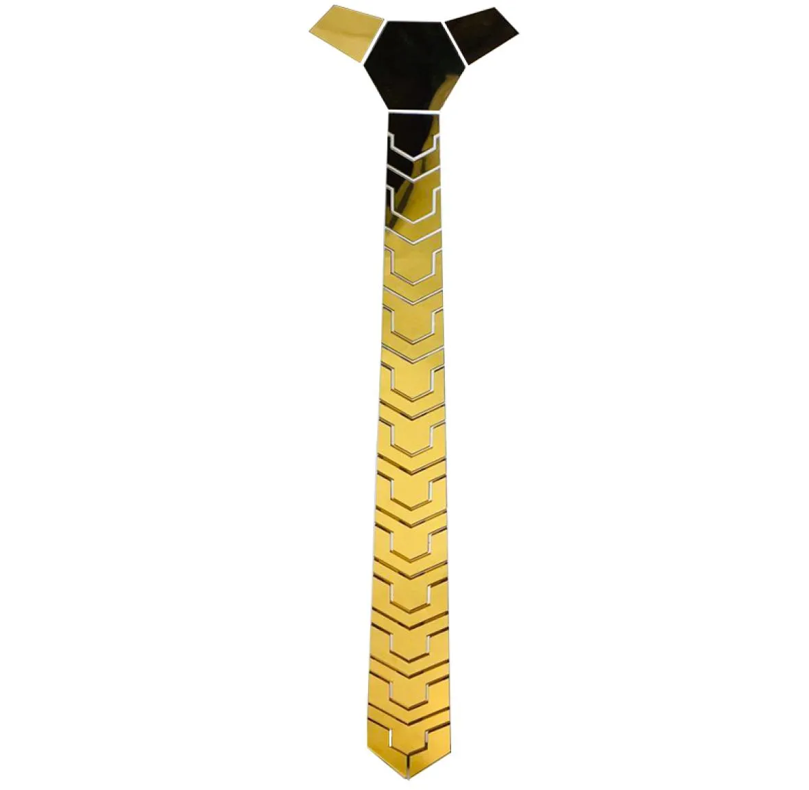 7 Colors Hyper U Shape Handmade Acrylic Fashion Necktie Gold Matte Black Ties Hex for Wedding Groom Suits Party Business Wear2405053