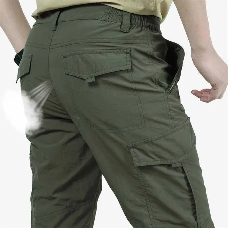 Pantaloni maschili pantaloni tattici leggeri pantaloni estivi traspiranti da uomo impermeabili e antiscivolo di carico rapido