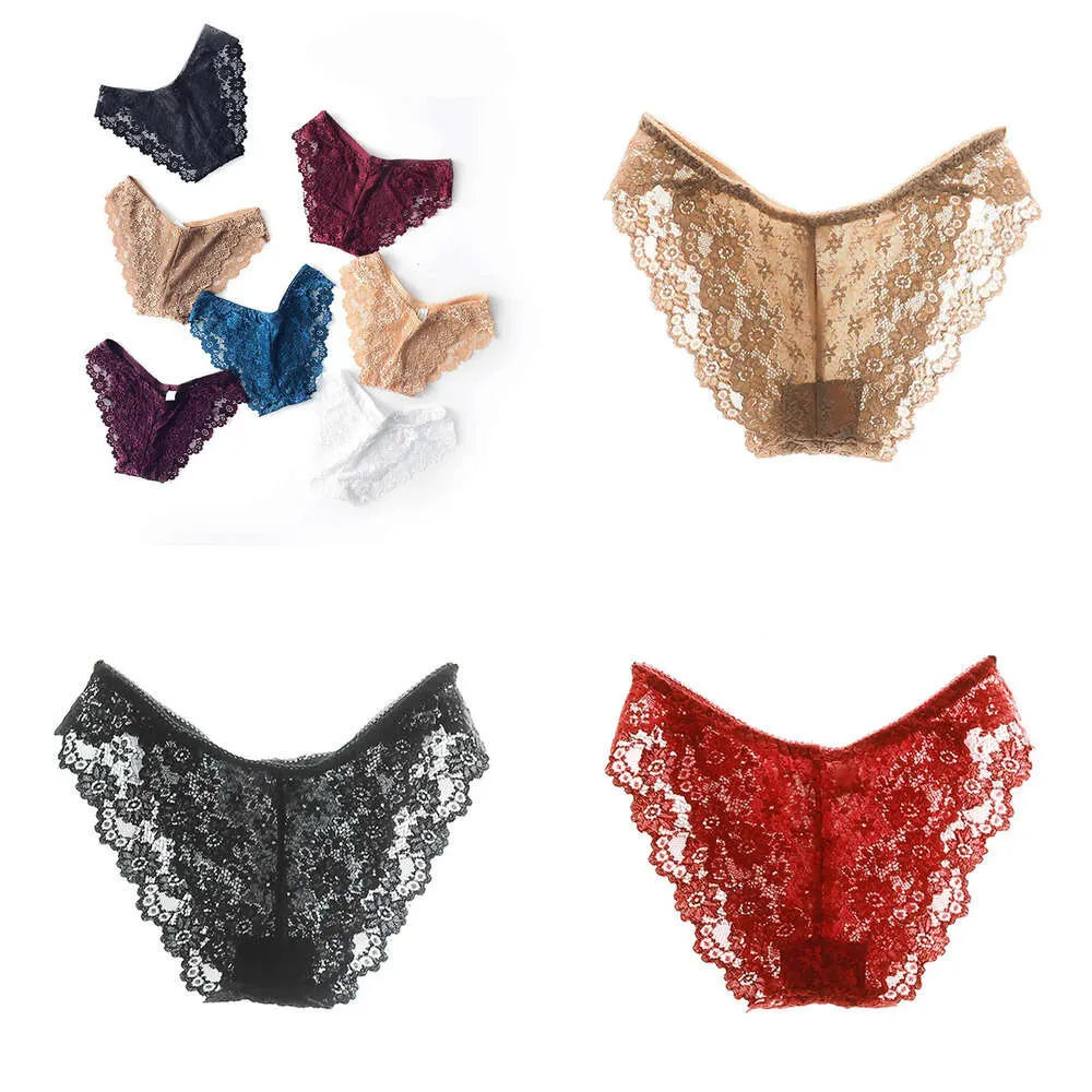 Through See Women Underwears Sexy Lace Briefs Low Waist 8 Colors Femme Solid Panties Free Size Ladies Underwear