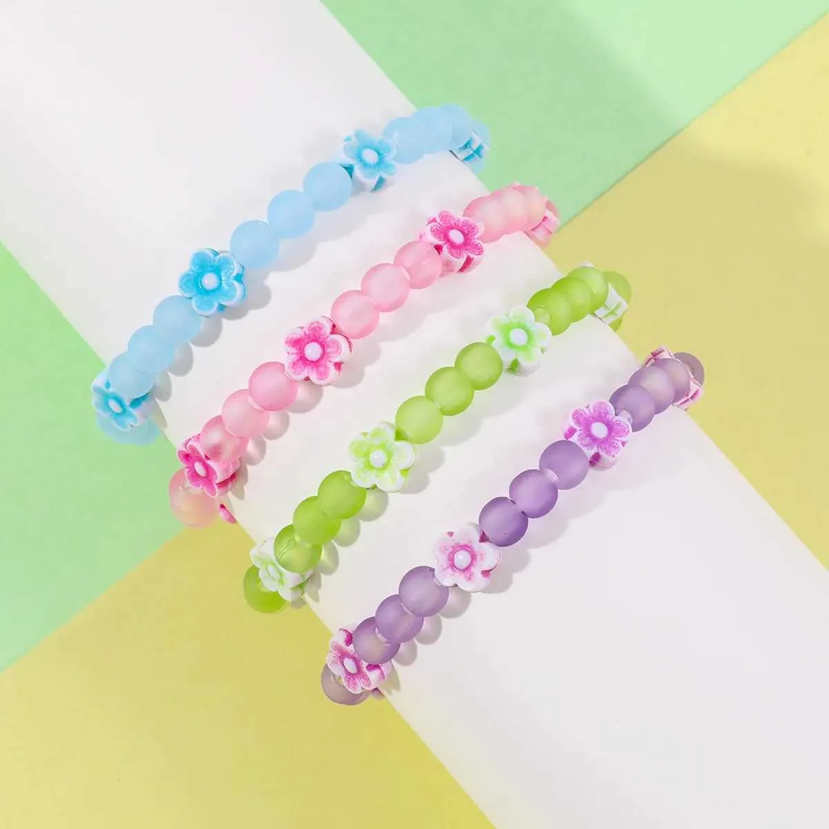 Beaded Makersland frosted bead bracelet childrens friendship cute flowers simple jewelry accessories charming gifts