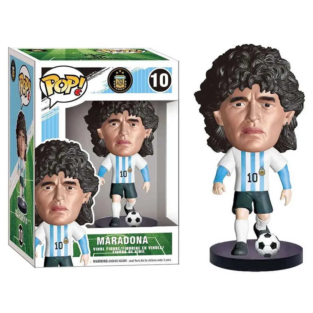 Figure giocattoli d'azione New Fashion Maradona No.10 Vinyl Doll Football Star Decorazione Serie di personaggi Azione Serie Model Birthday Toy Christmas Regalo2403