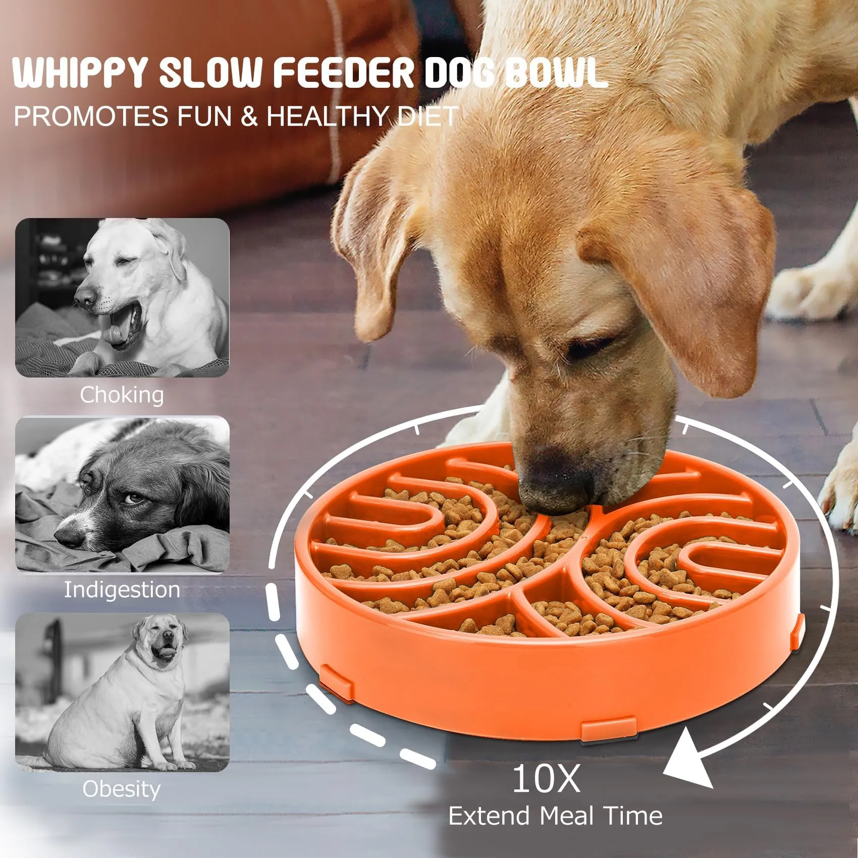 Puppy Slow Feeder Bowl Slow Feeder Dog Bowl (Pink) Anti-Choke