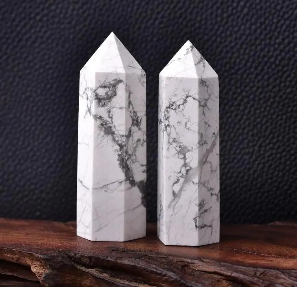 Natural Whiteturquoise Crystal Point Arts Quartz Tower Tower Energy Stone Obelisk Wand Charkra Reiki Healing Crystal9029207