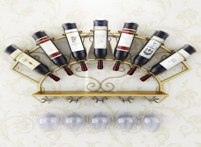 Haut de bouteille de vin moderne Mur Mur Organisateur Glase Stagile Glase Staging Strewal pour Whisky Elegant Room Decoration5887967