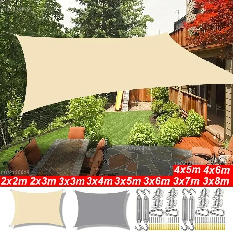 Buiten luifels waterdichte zonschaduw zeil tuin canopi voor terras auto canvas luifel rechthoekig zwembad zonnebrand size zeil 5 240422