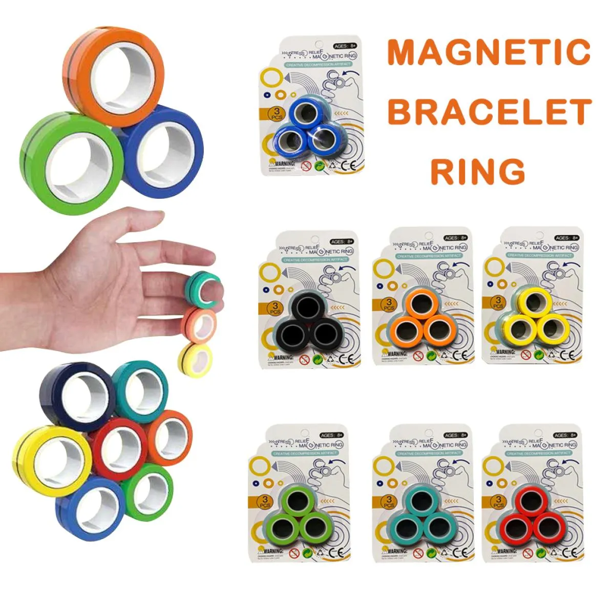 Anti-stress Magnetic Magic Rings Magic Show Tool Unizt Toys For Magician Trick Props Magic Trick Toys Ring Gift4005947