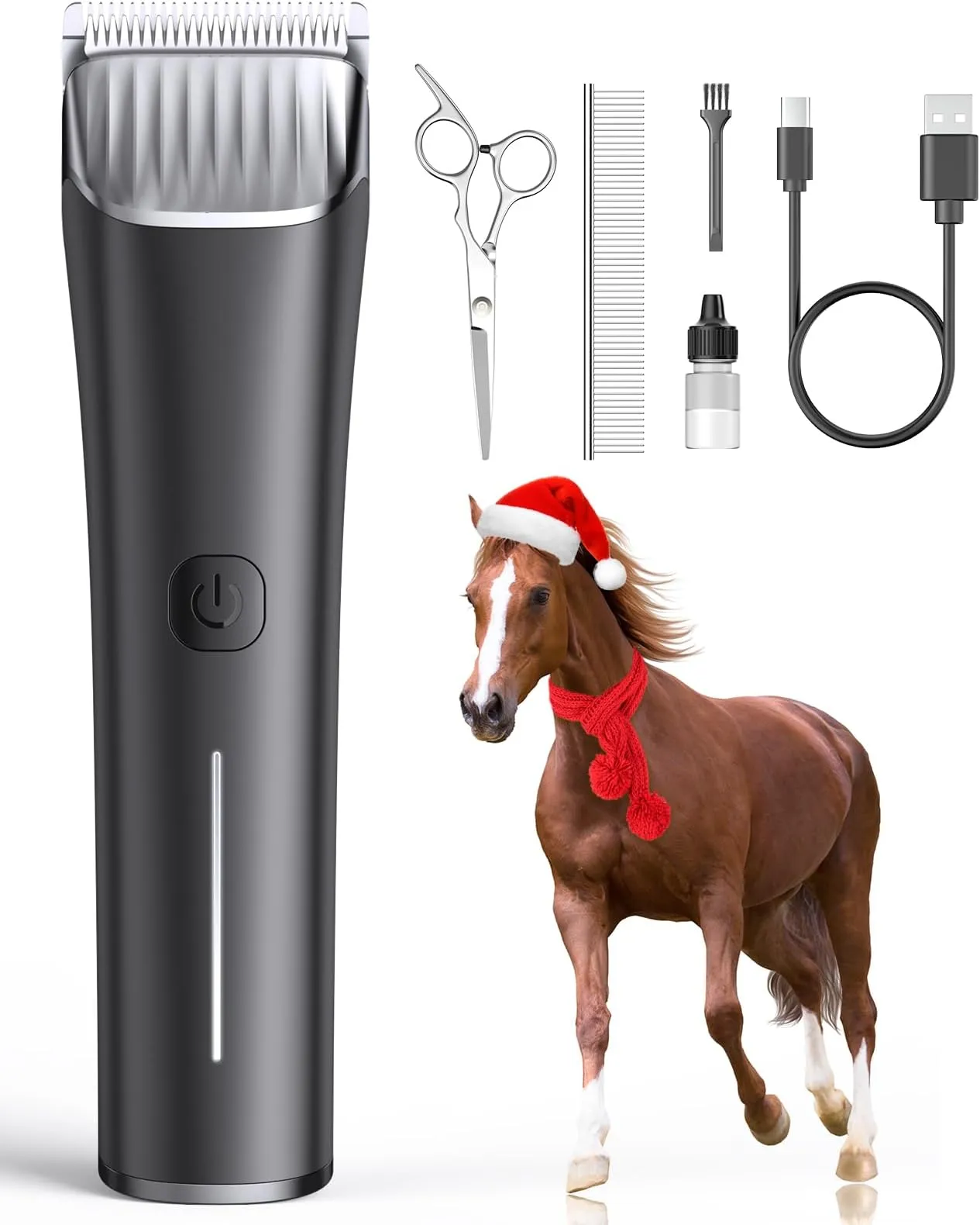 oneisall Horse Clippers Metal Cordless Grooming Kit for Thick Hair