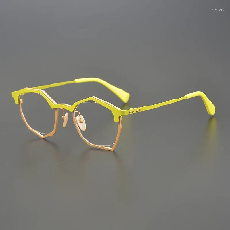 Zonnebrillen frames onregelmatige vorm glazen frame vrouwen Japan ontwerper titanium punk optische brillenmyopie lees mannen recept