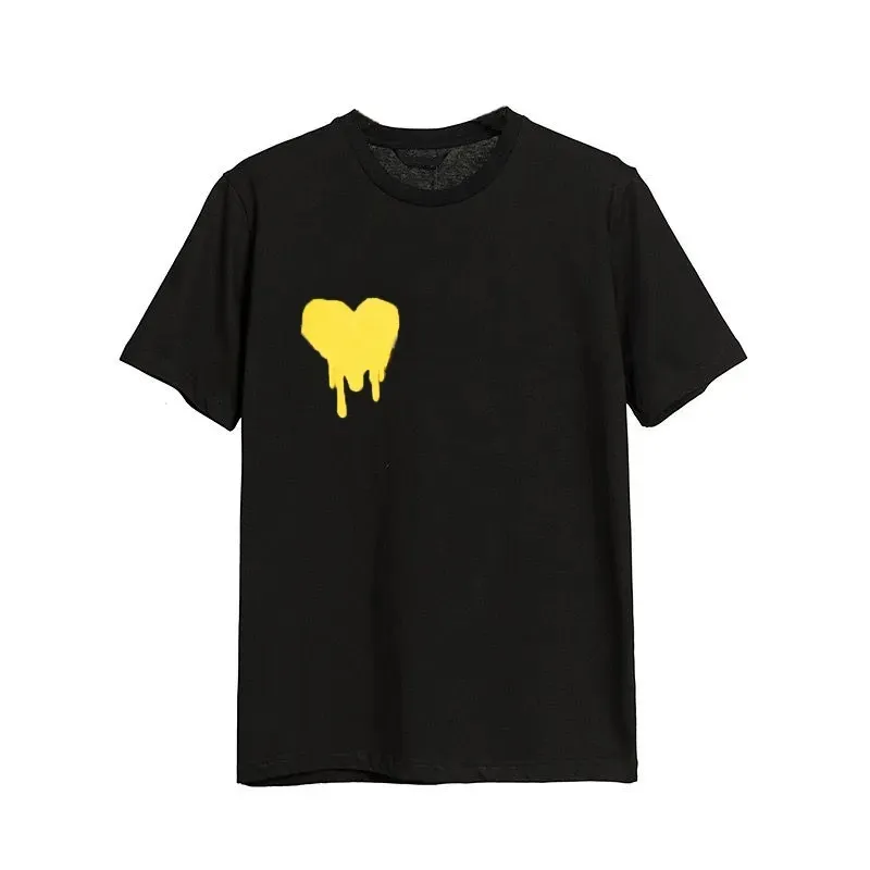 Chemise de créateur avec lettre T en forme de cœur, vêtement ample à la mode, tendance printemps-été, pour hommes et femmes_voghion.com