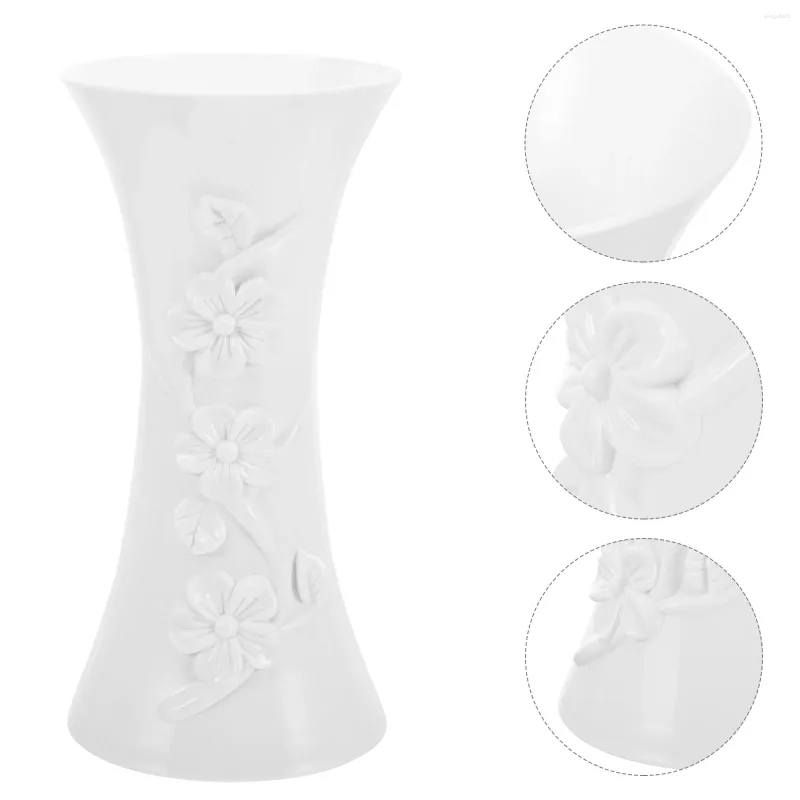Vases Nordic Plastic Plum Vase Home Decor Conteneur de fleurs modernes pour centres de table Boho Flowers White Plant
