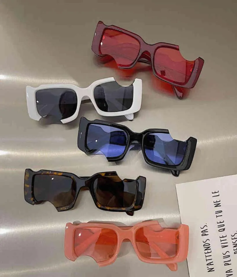 Projektant Off Sunglass Hip Hop Luksusowe okulary Osobowość kwadrat kwadrat mała ramka nieregularna damska okrągła twarz cienki moda białe okulary przeciwsłoneczne 5686318