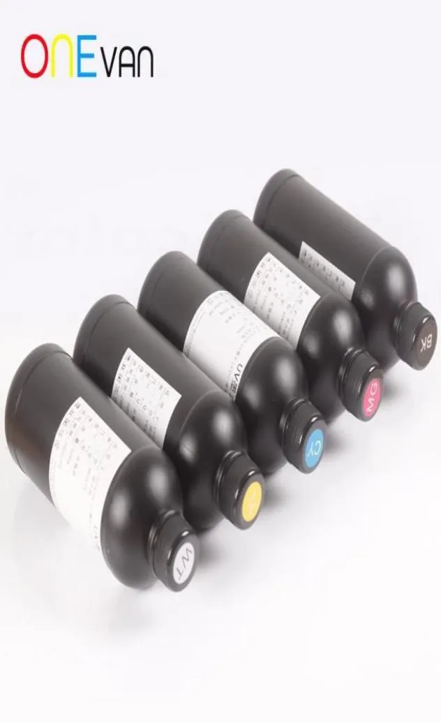 2500 ml de tinta UV CMYKW Conjunto de impressoras A3 A4 Cilindros de mesa