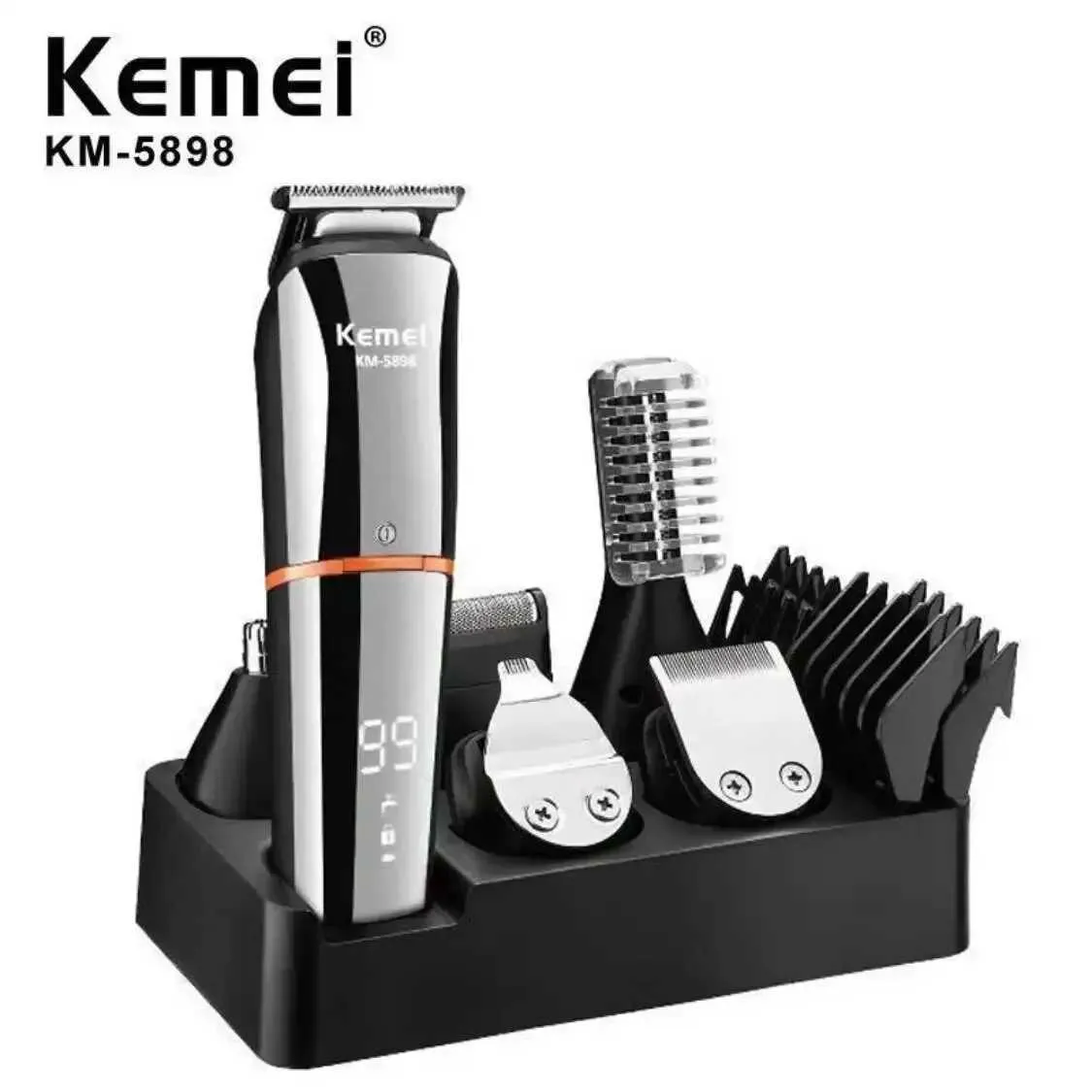 Haar Trimmer Kemei Multi funktional 11 in 1 Herrengesichtsstyling Ladung Beauty Kit mit LCD-Display kabelloser elektrischer Schere KM-5898 Q240427