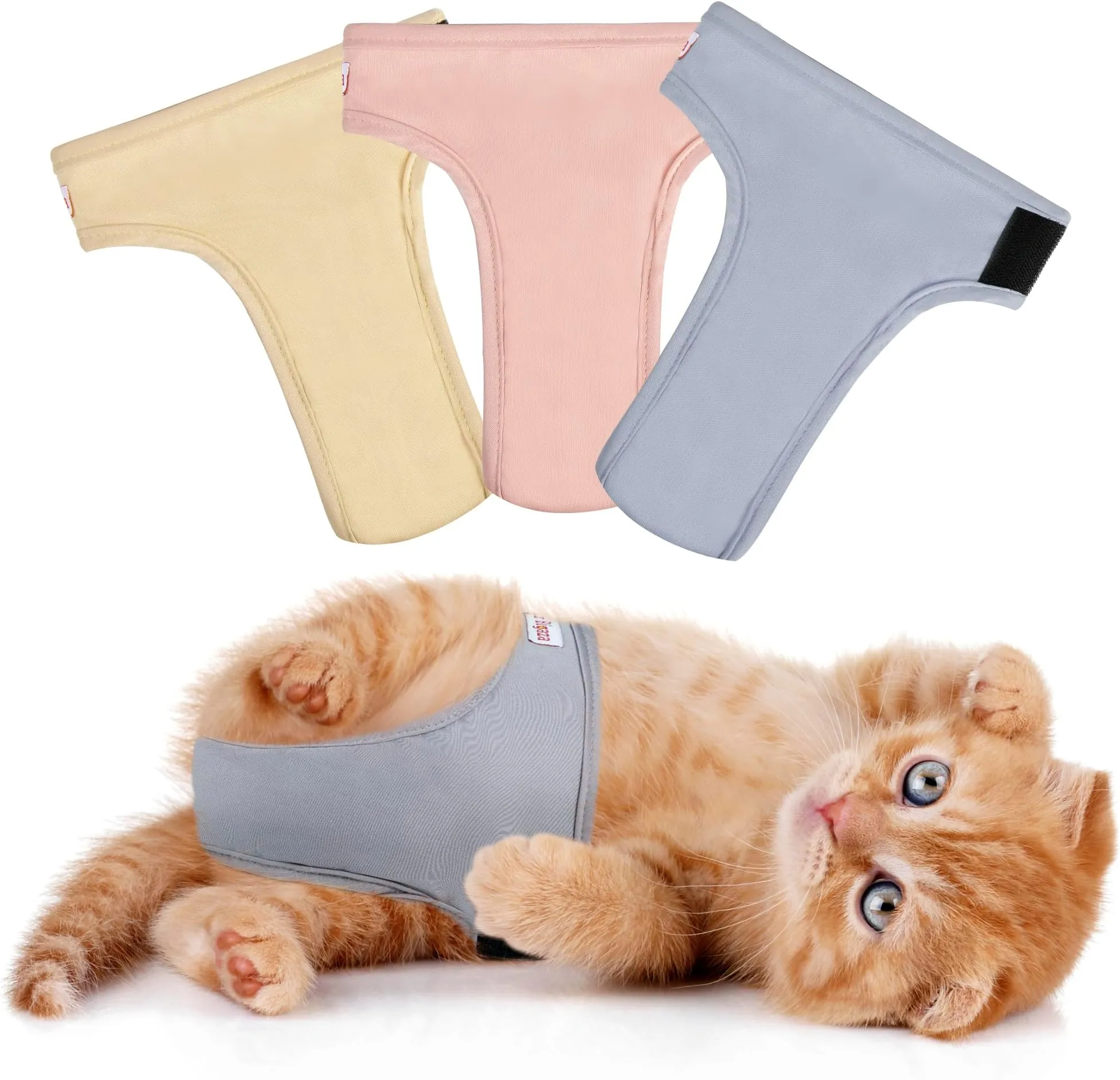 Save Big on Bulk Cat Diapers Cat Diapers Belly Bands(3Pack), Washable  Reusable Female &Amp; Male Cats Wraps Panties Pooping Potty Training