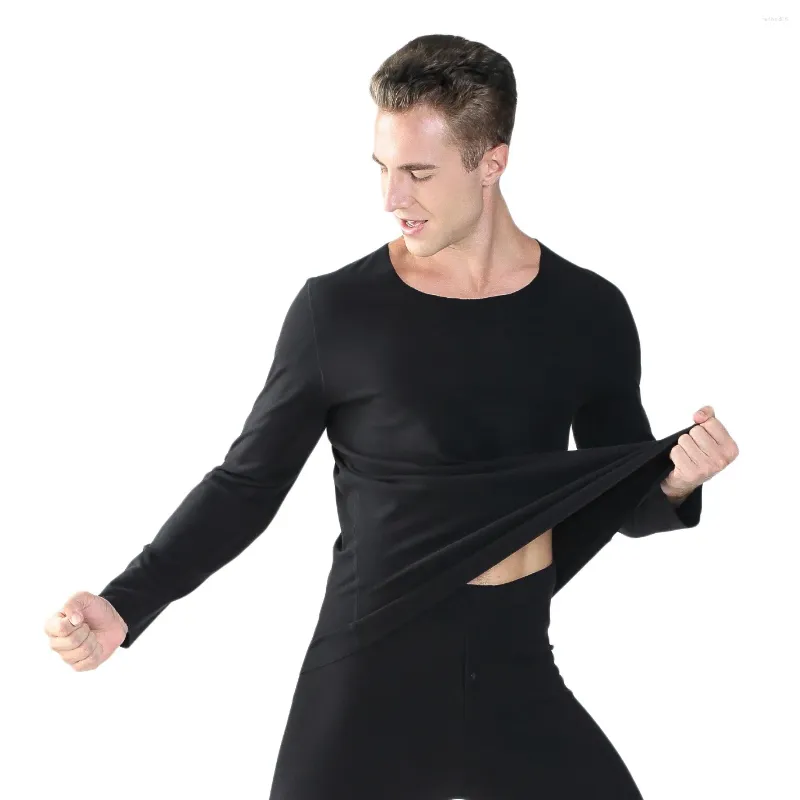Men's Thermal Underwear Men Long Johns Set Winter Plus Size XL-9XL Fever Cashmere Fleece Suits Seamless Warm Self-heating Velvet