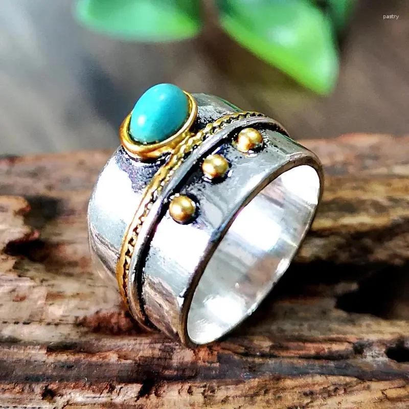 Cluster anneaux vintage anneau de pierre naturelle simple et à la mode