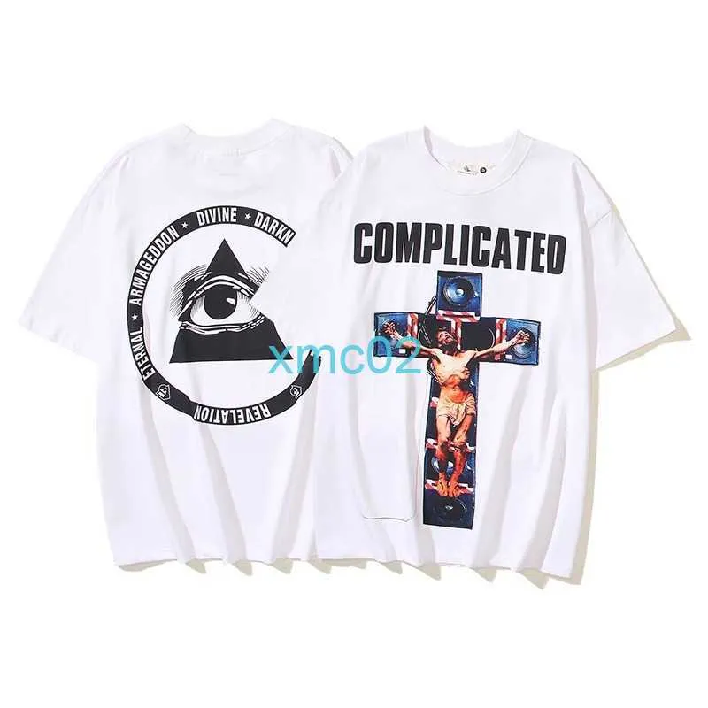 Saint Michael Cross Audioabdruck Aprikosen Freizeit Runde Hals Kurzarm T-Shirt