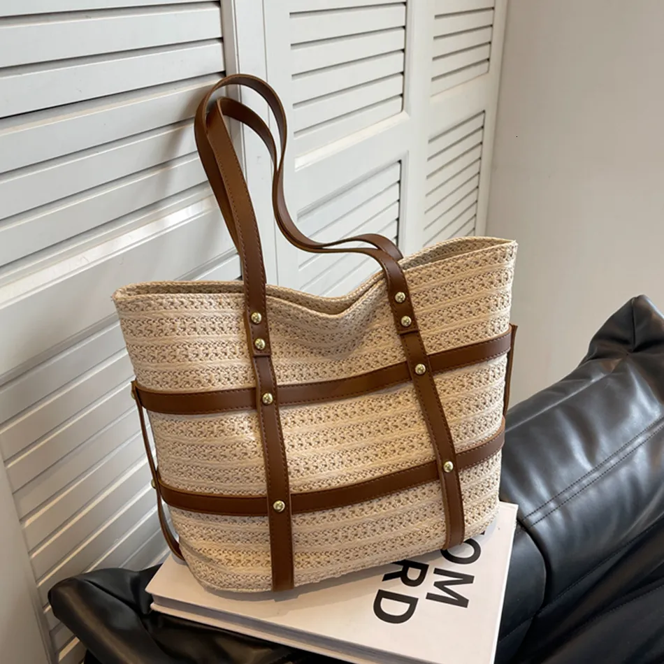 Brand Large Capacity Woven Straw Tote Bag New Women's Casual Handbag ...