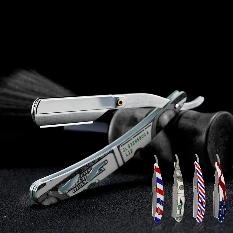 Razor Razor Men de alta calidad Manual de barbería Classal Plegado barba Razor estampado de acero inoxidable Cuchillo de afeitar Herramientas de depilación con