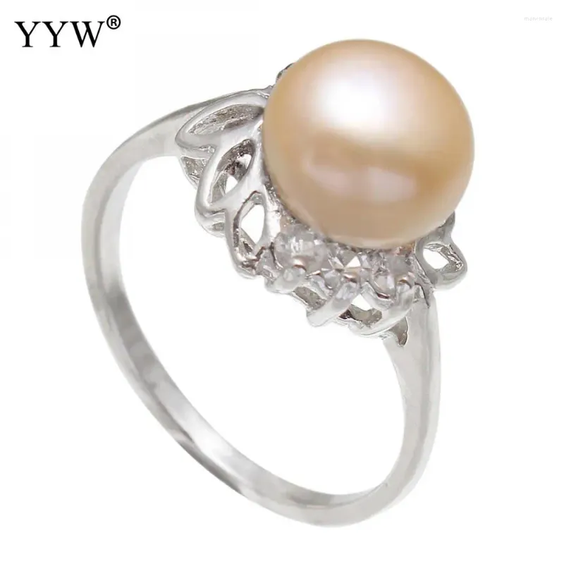 Cluster Rings 2024 Fashion Freshwater Pearl Finger For Women Jubileum Party Elegant Jewelry US Size #8