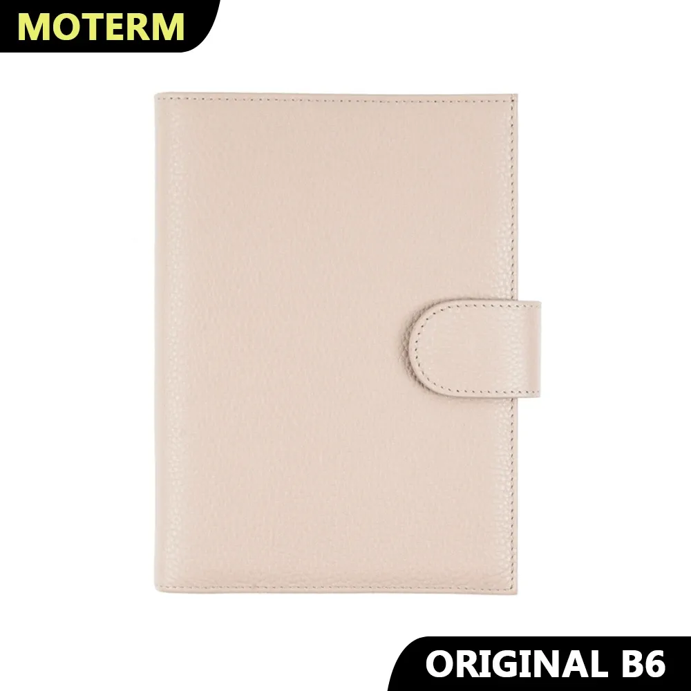 Anteckningar Moterm äkta läderskydd för stalogi B6 Size Notebook Cover Diary Planner Journal Stationery Agenda Organizer med Bigpocket