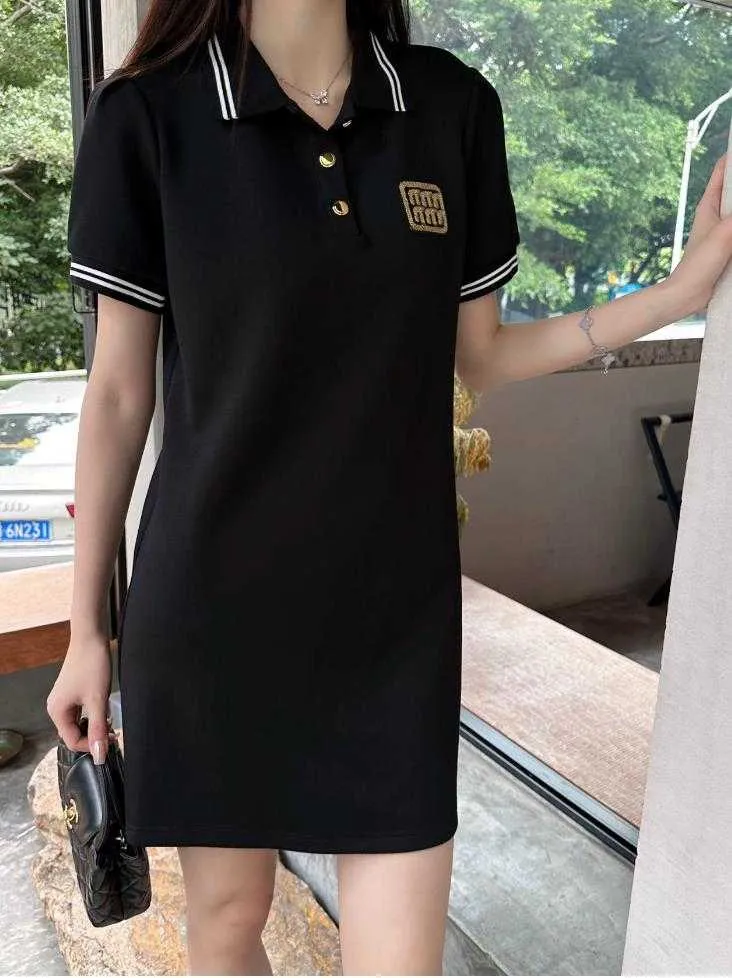 Short-sleeve polo dress with embroidery and lapel neck, fitted above-knee  cotton blend for summer from Dhgate Basic & Casual Dresses - price 26.13