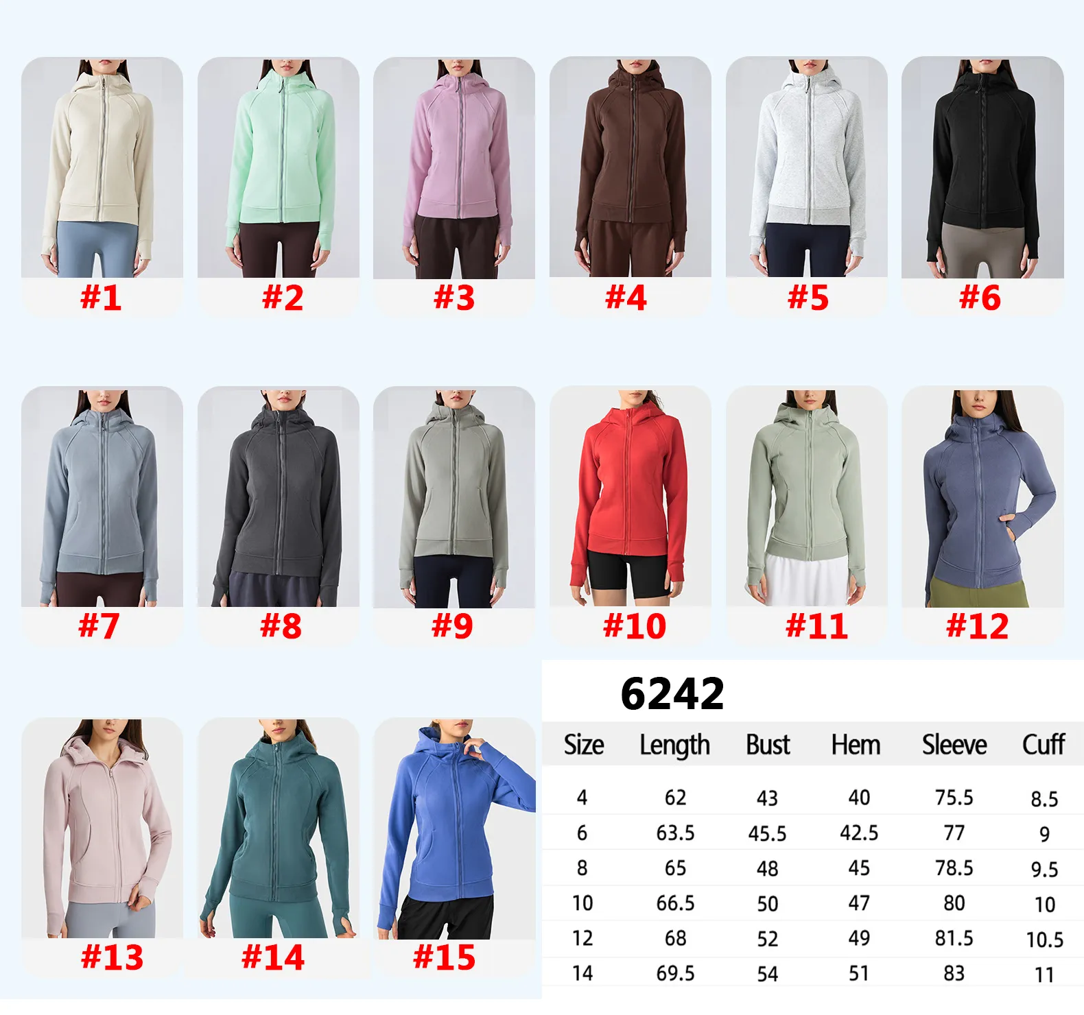 Warm Yoga Hoodies Sweatshirts and Yoga Pants Women Sweatwear Fall Winter Casual Top Fashion Outwear Jacket 28906 28909 28987 28988