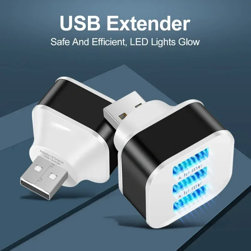 USB2.0 Hub Quick Charge 3 Ports USB Splitter USB 2.0 Expander mobiele telefoon Tablet Laptop PC -opladers Adapter met LED -indicator