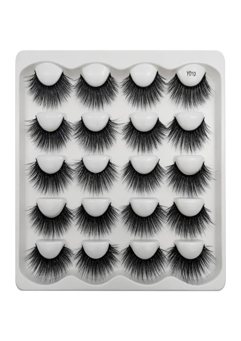 10 pairs dramatic faux mink eyelashes messy fluffy false eyelash extension natural long 3d lashes book cilios1212210