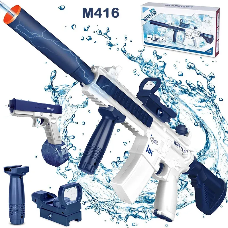 M416 Water Gun Electric Automatic AirSoft Pistol Guns Glock Pool Pool Party Party Game Outdoor Toy For Kids Gift 240424