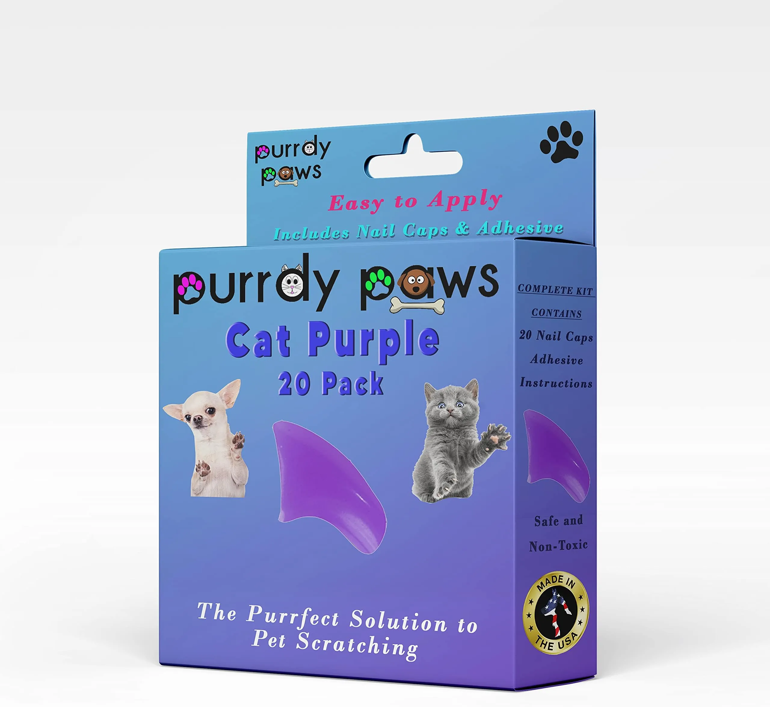 Cat Nail Covers: Purrdy Paws Soft Claw Caps For Cats In Purple