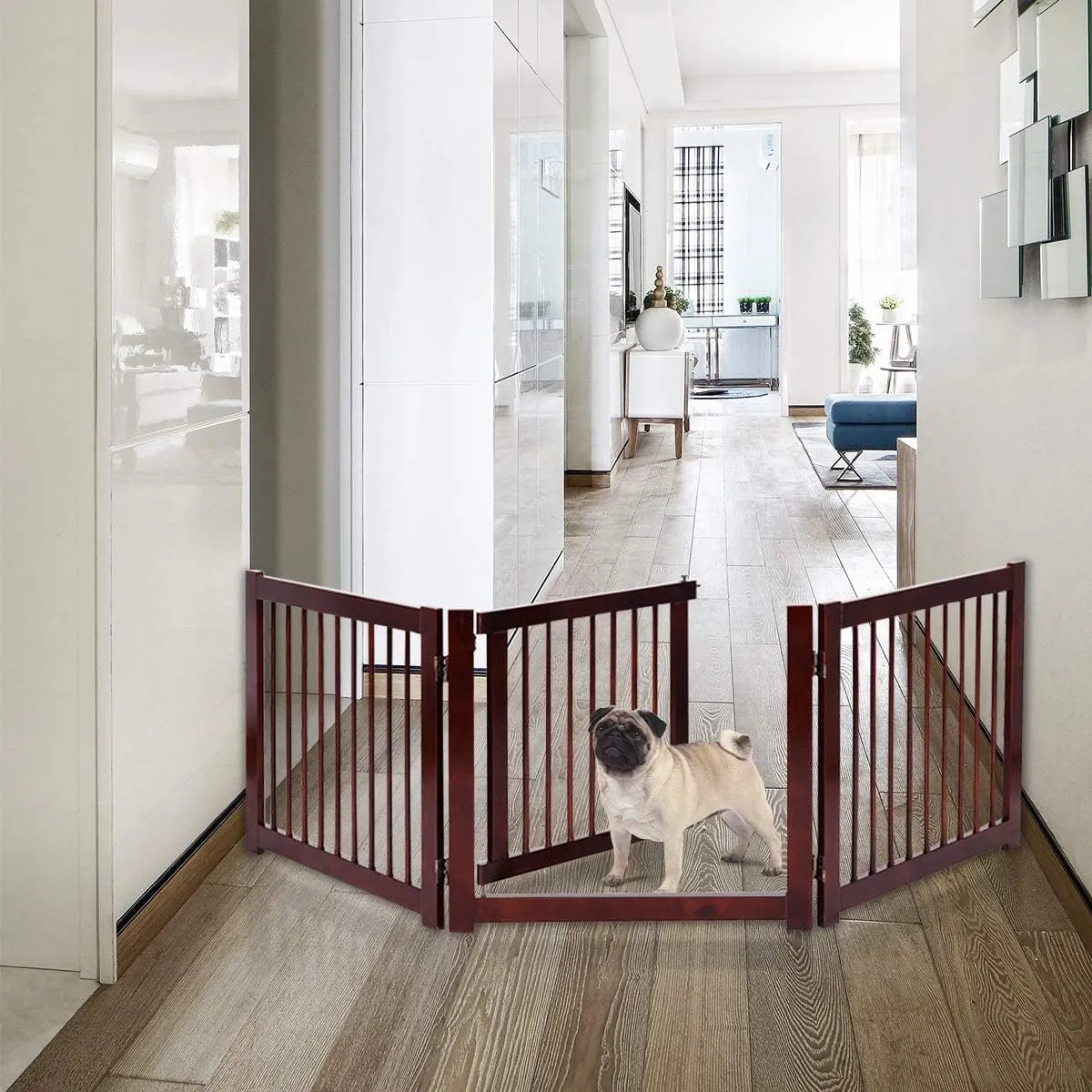 Extra Wide Pet Gates for Dogs - Freestanding 3-Panel Pet Gate with Door,  Ideal for Stairs \u0026 Doorways - Shop Now! from Dhgate Dog Gates - price 68.3, image size:1200x1200